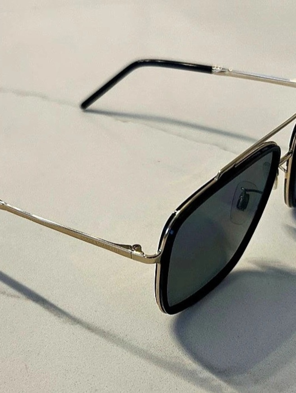 Dolce & Gabbana DG2285 Geometric Aviator Sunglasses Black & Gold